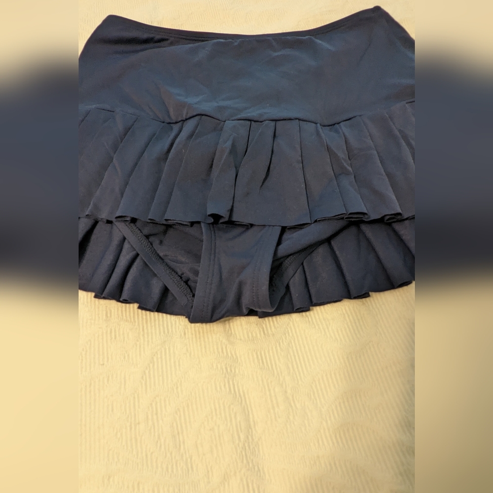 Beach House Navy Pleated Swim Bottom - Picture 3 of 4